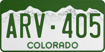 CO license plate ARV405
