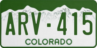 CO license plate ARV415