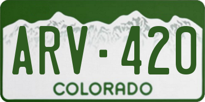 CO license plate ARV420