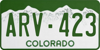 CO license plate ARV423