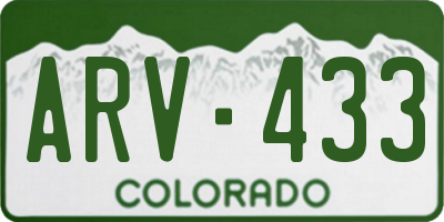 CO license plate ARV433