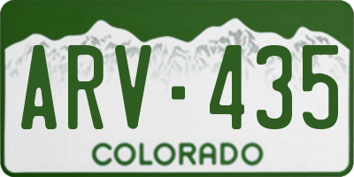 CO license plate ARV435