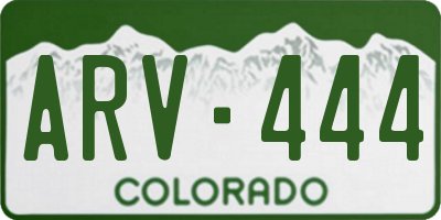 CO license plate ARV444