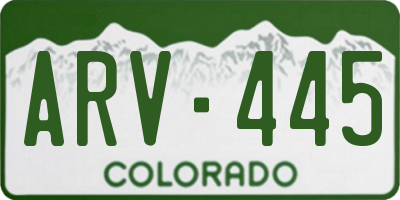CO license plate ARV445