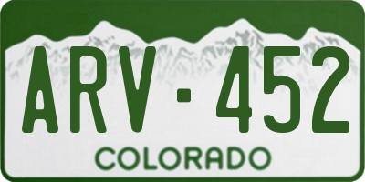 CO license plate ARV452