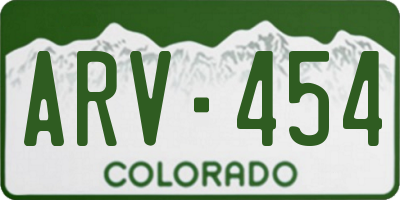 CO license plate ARV454