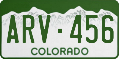 CO license plate ARV456