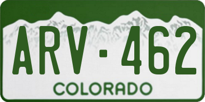 CO license plate ARV462