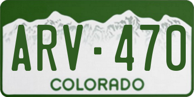 CO license plate ARV470