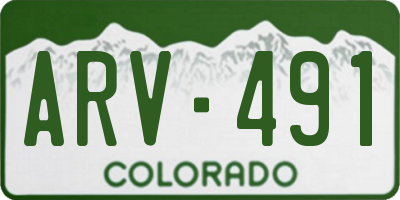 CO license plate ARV491