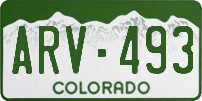 CO license plate ARV493