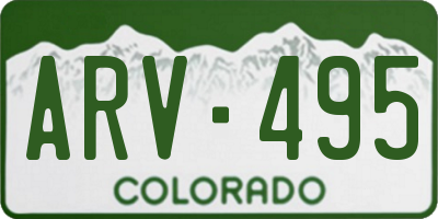 CO license plate ARV495