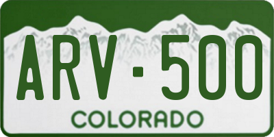 CO license plate ARV500