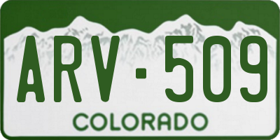 CO license plate ARV509
