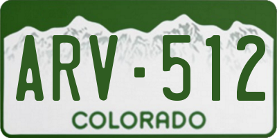 CO license plate ARV512