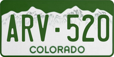 CO license plate ARV520