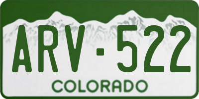CO license plate ARV522