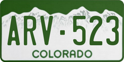 CO license plate ARV523