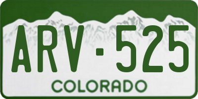 CO license plate ARV525