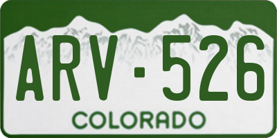 CO license plate ARV526