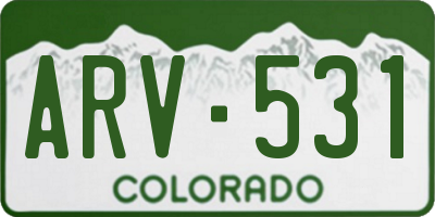 CO license plate ARV531