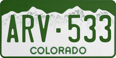 CO license plate ARV533