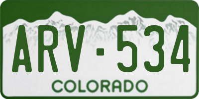 CO license plate ARV534