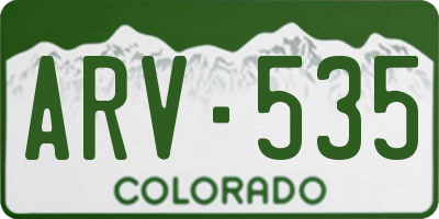 CO license plate ARV535
