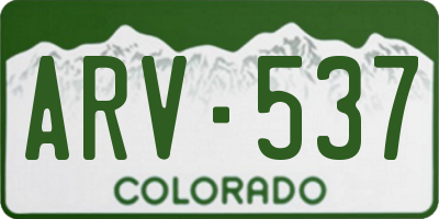 CO license plate ARV537