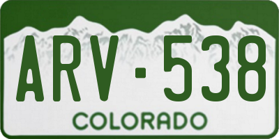 CO license plate ARV538