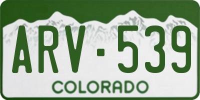 CO license plate ARV539