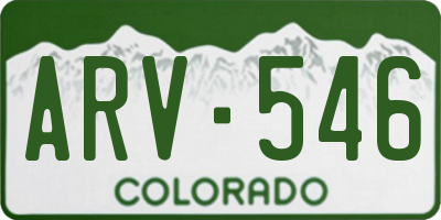 CO license plate ARV546