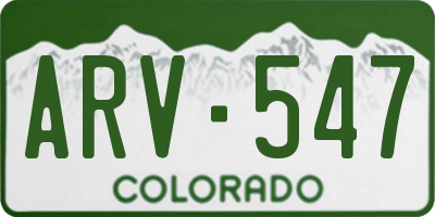 CO license plate ARV547