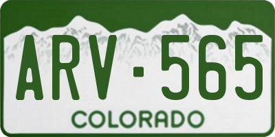 CO license plate ARV565