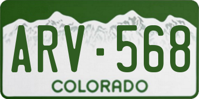 CO license plate ARV568