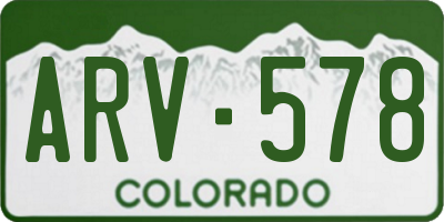 CO license plate ARV578
