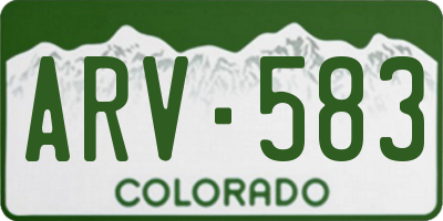 CO license plate ARV583