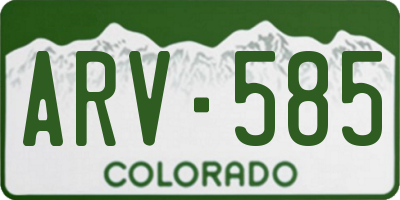 CO license plate ARV585