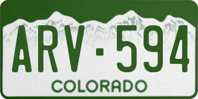 CO license plate ARV594