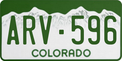 CO license plate ARV596