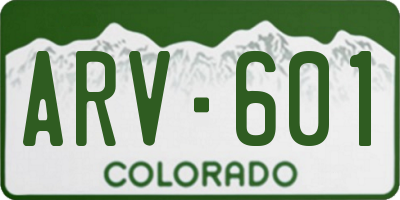 CO license plate ARV601