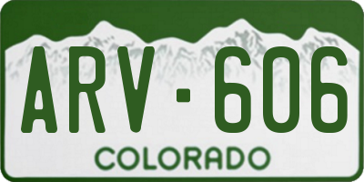 CO license plate ARV606