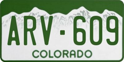 CO license plate ARV609