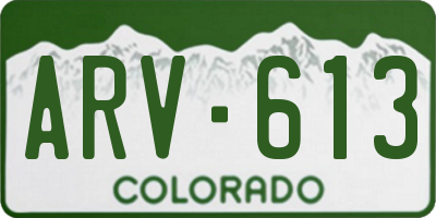 CO license plate ARV613