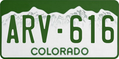 CO license plate ARV616