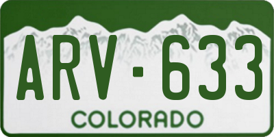 CO license plate ARV633