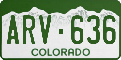 CO license plate ARV636
