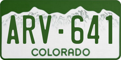 CO license plate ARV641
