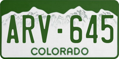 CO license plate ARV645