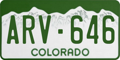 CO license plate ARV646
